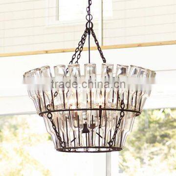 12.10-10 metal frame for a rustic Create a casual cafE ambience in a dining area FRENCH BOTTLE CHANDELIER