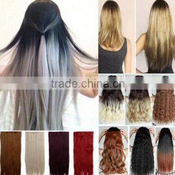 Different Ombre Synthetic Hair Clip In Hair Extensions