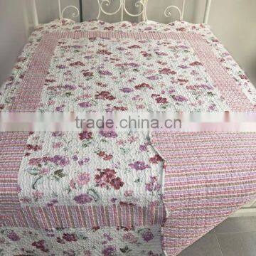 Elegant floar patchwork mircofiber printed qulit/ bedspread set