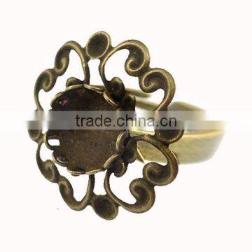 Plating Gold Adjustable Rings Base Blank For Jewelry Making