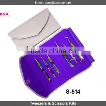 Eyelash Extension Tweezers & Scissors Kit For Russian Volume Eyelash Extensions Under Custom Brand Name From ZONA