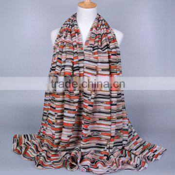 Stylish fashion high quality stripe Muslim hijab