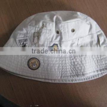 custom high quality plain white cotton bucket hat