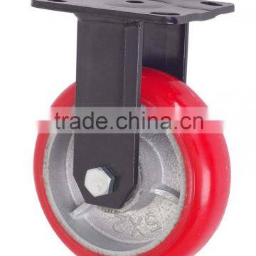 Heavy duty castor, Iron core flat PU heavy duty caster wheel,Heavy Duty double ball bearing iron core PU caster