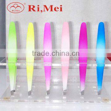 Coloful neon stainless steel eyebrow tweezers