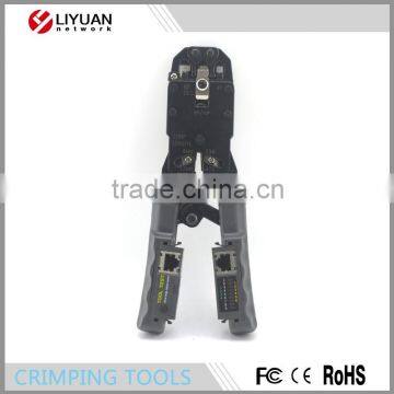 LY-T023 Hot Stripping Round Cable RJ11 RJ45 Network Lan Cable Crimping Tool Crimper Cutter Crimp Tool with tester