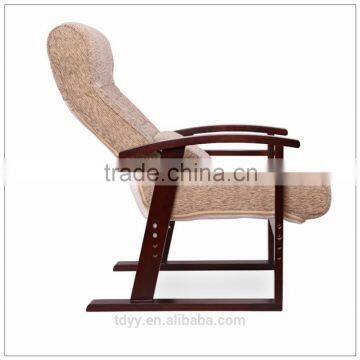 TDX-608-2 QVB HANGZHOU JIANDE TONGDA LINEN FABRIC SEAT AND BIRCH WOOD FARAME Recliner Chair
