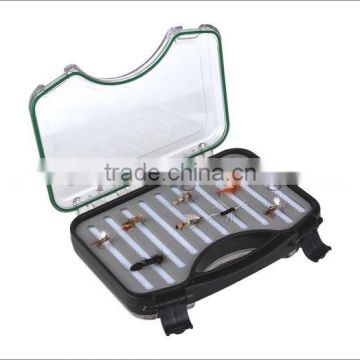 Waterproof plastic double side fly fishing suitcase large fly box