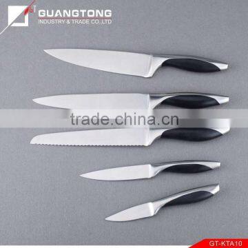 6 Pcs Forged Pom Handle Kitchen Knife Set With S.s Utility Block photo-2