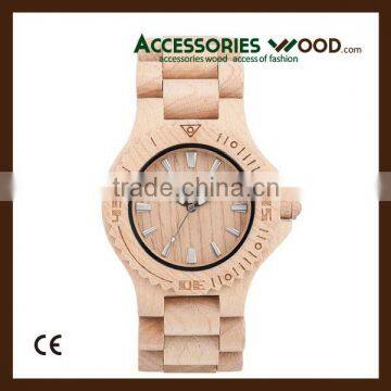 100% natural wood hand made wooden watch from China