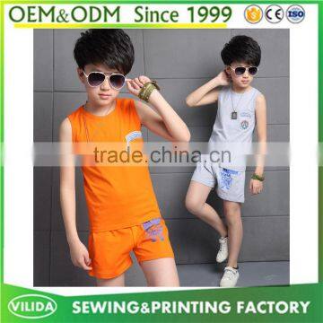 Custom your own design children boys blank sleeveless t shirt embroidery blank vest