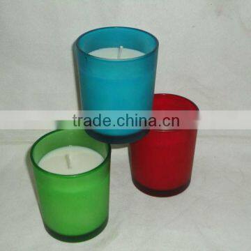 holiday candle , scented soy candle in glass