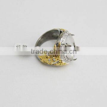 Indonesia Stainless Steel Ring Gold Rings Without Stones Indonesia Setting Ring photo-5