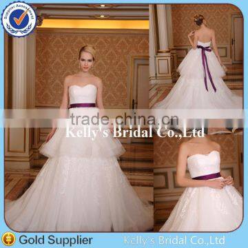 New Fashion Simple Casual Short Sleeve Bridal Wedding Dress photo-5