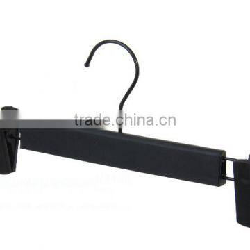 Adjustable Matting Black Plastic Pants Hanger With Clips, for Skit/Bottom photo-3