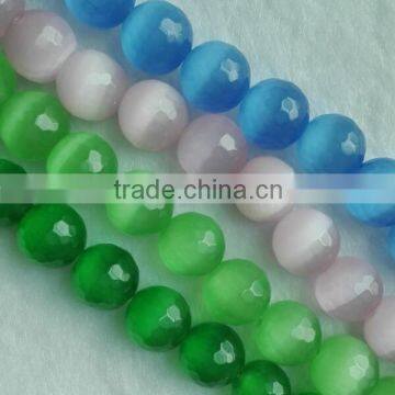 10mm round faceted cat eye loose gemstone beads for sale