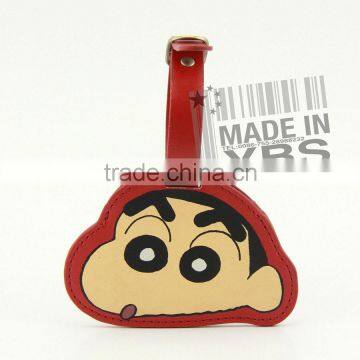 Leather luggage tag with Crayon Shin-chan carton printing