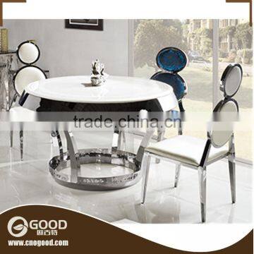 Modern Round Dining Tempering Glass Table Set