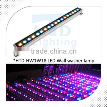 Professional 18pcs 18w IP65 3 in 1 rgb dmx led wall washer light