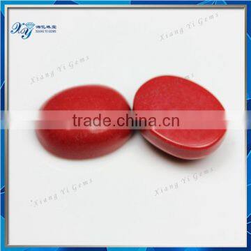 Famous brand xiangyi gems red turquoise stone for rings wholesale loose gemstone oval shape cabochon loose stone