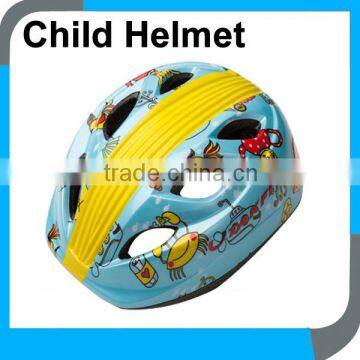 small cycle helmet kids sale by factory,sky blue PVC kids scooter helmet with reflexive sheets in rear part for child