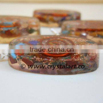 GEMSTONE CHAKRA CABACHONE ORGONE PENDANTS