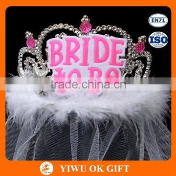 Factory Direct Sale Bride To Be Princess Tiara With Veil For Hen Party