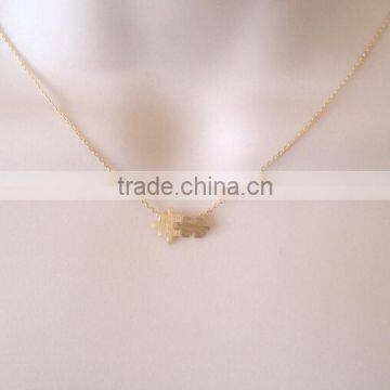 Gold Puzzle Necklace Simple Handmade Jewelry Everyday Bridal Jewelry Bridesmaid Gift Best Friends Gift photo-3