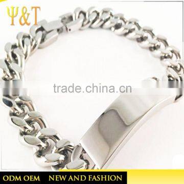 Jingli Jewelry wholesale men's stainless steel jewelry silver plated blank chain bangle bracelets