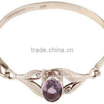 silver bracelet with Amethyst