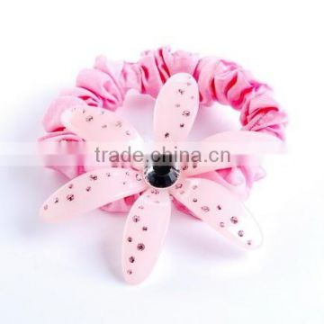 Rhinestone decorative acetate flower elastic hair band