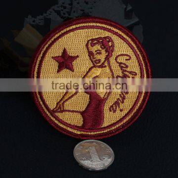 custom high quality 3D embroidery hot girl patches for garment