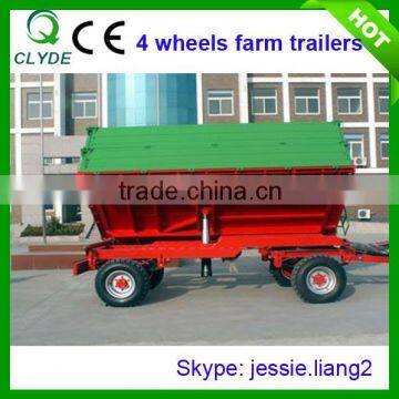 8 Ton High Hurdles Cotton Four Wheel Farm Trailer For Agricultural