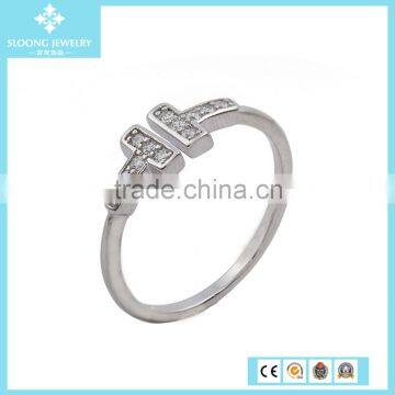 925 Italian Silver Ring for Women New Model Ring Letter T