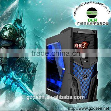 ABS plastic + metal mesh front panel with transparent side computer case