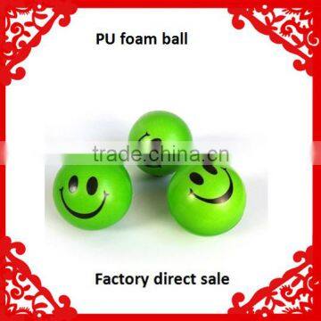 Promotional Green Happy Face Pu Foam Stress Ball