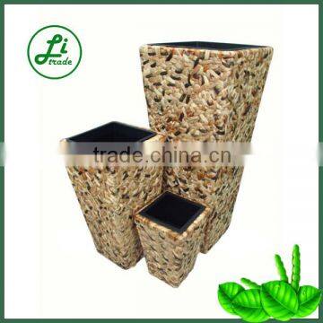 Water hyacinth and zinc planter and pot