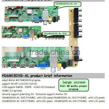 LCD HD TV board /TV main board with VGA+USB+HDMI+YPBPR