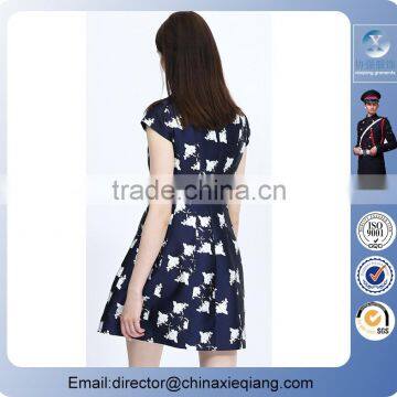 2016 Fashion Ladies Cute Flower Printed Dress Young Girls Dress