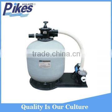 Swimming pool filtration system top mount all-in-one sand filter