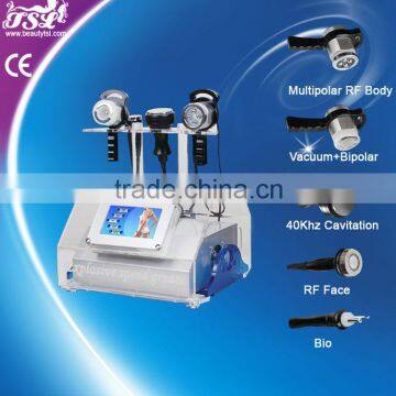 Smaller packing and less freight!5 in 1 cavitacion beauty salon with vacuum rf handles