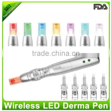 2016 Flagship ! 7 color LED photon electricderma pen wireless rechargeable derma pen