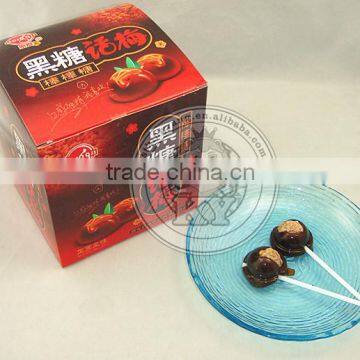 Real Fruit Center Brown Sugar Plum Sweet Lollipop Candy