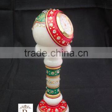 Indian Marble Piller Watch Clock Handicraft Gift Decor Handmade Jaipur Rajasthan christmas gift