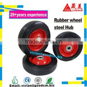 6"/7"/8"/10" inch SOLID RUBBER DOLLY WHEELS New Tire Rim wheel Hard Heavy duty cart