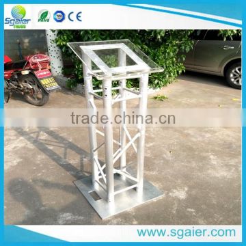 aluminum truss podium with acrylic top plate for sale