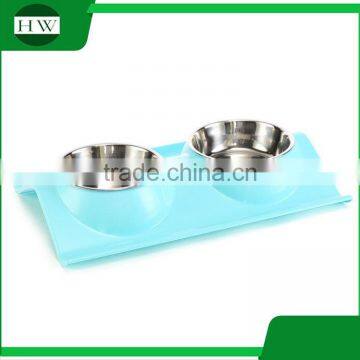 Pet Accessories Eco Plastic Stainless Steel Anti Slip Leak Proof Double Cat Dog Pet Feeder Water Food Bowl photo-5