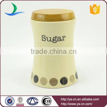 Wholesale Ceramic Modern Dot Decal Storage Jars With Wooden Lid photo-4