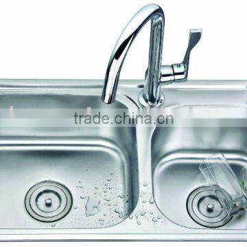 Double bowls stainless steel kitchen sink