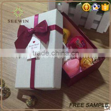 Rectangular Wedding Sweet Box With Decorative Bowknot photo-4